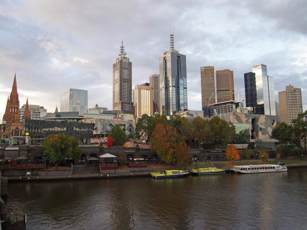 Ein letzter Blick auf die Skyline von Melbourne