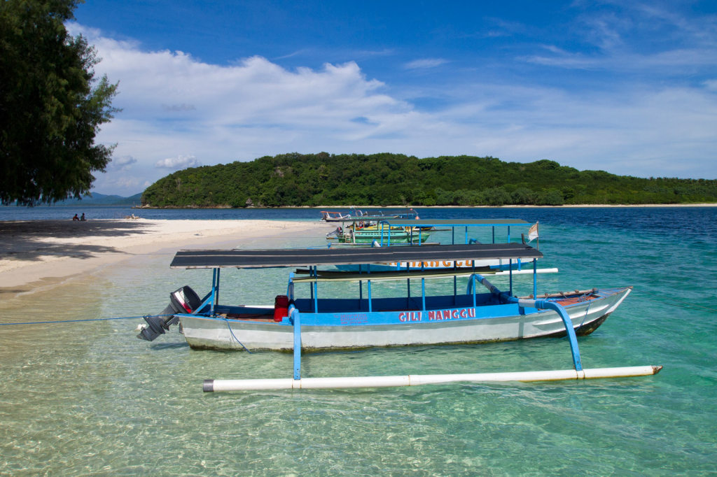 Boats at the beach of Gili Nanggu, Lombok