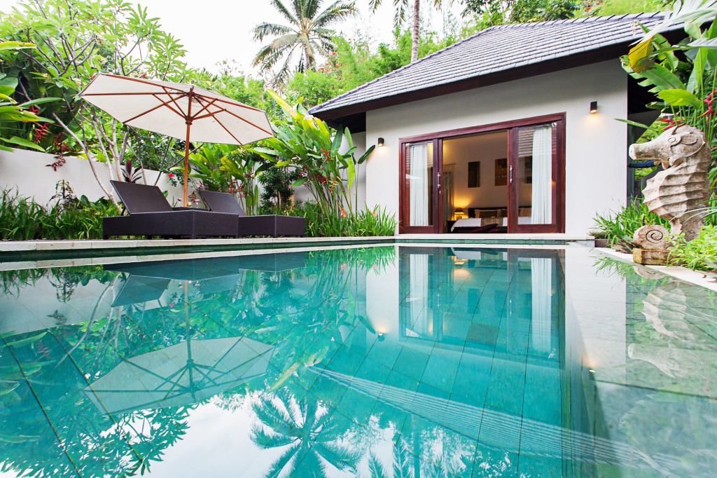Private swimming pool in the Angsana Villa at Kebun Villas & Resort