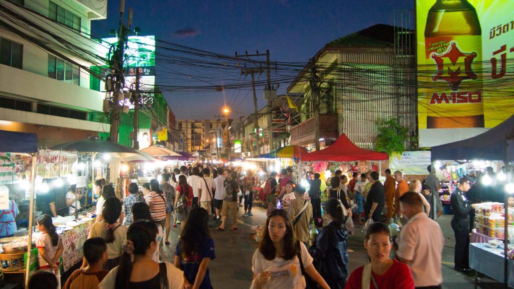 The Saturday night Walking Street near the Chiang Mai Gate