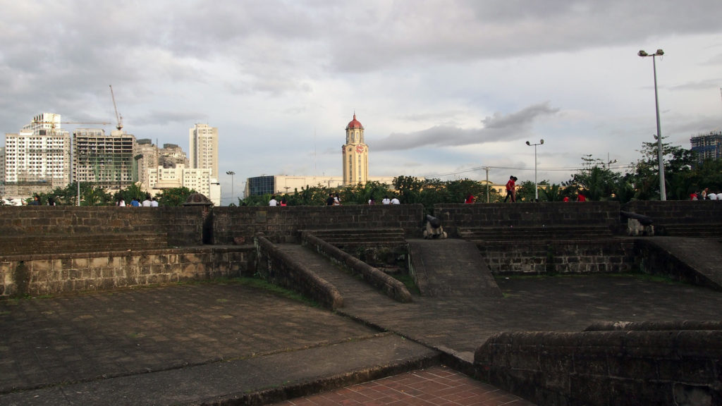 View at the Manila City Hall from Baluarte de San Francisco de Dilao, Intramuros