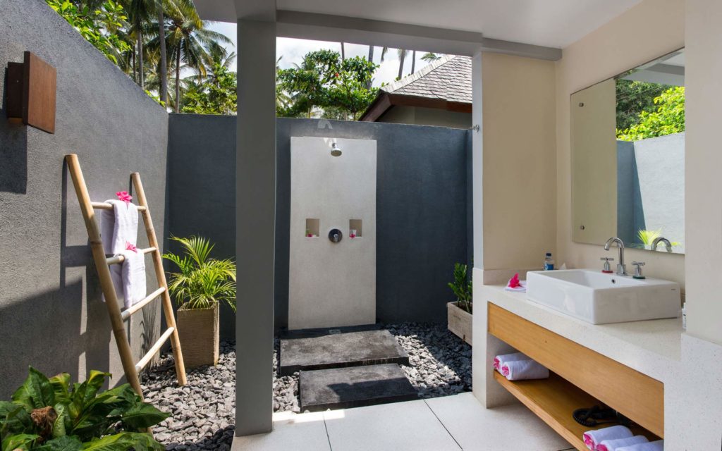 Bathroom of a Garden View Villa at The Chandi