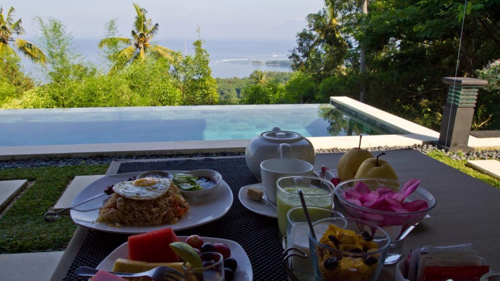 Breakfast and view from The Puncak, Lombok