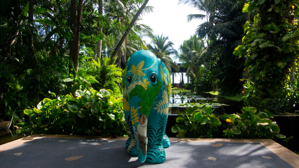 Elefant im Garten des Anantara Bophut Resort & Spa, Koh Samui