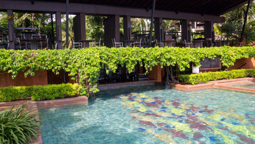 The pool bar inside the swimming pool of the Anantara Bophut Resort & Spa, Koh Samui
