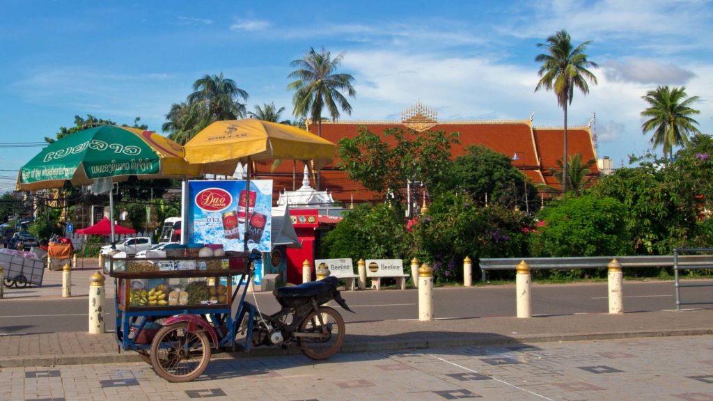 Obstverkäufer in Vientiane, Laos
