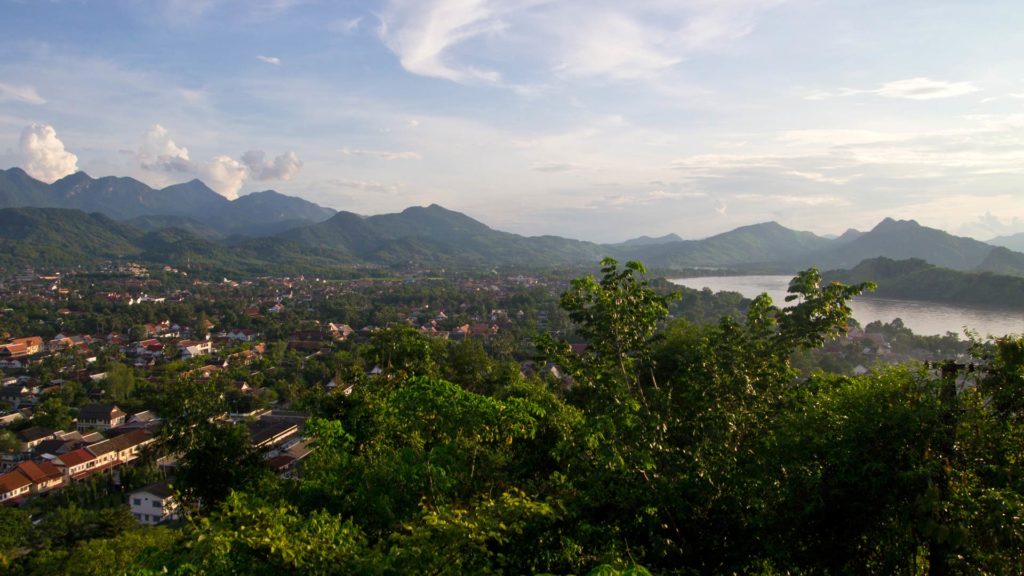 The view at Luang Prabang and the Mekong from the Mount Phou Si, Laos