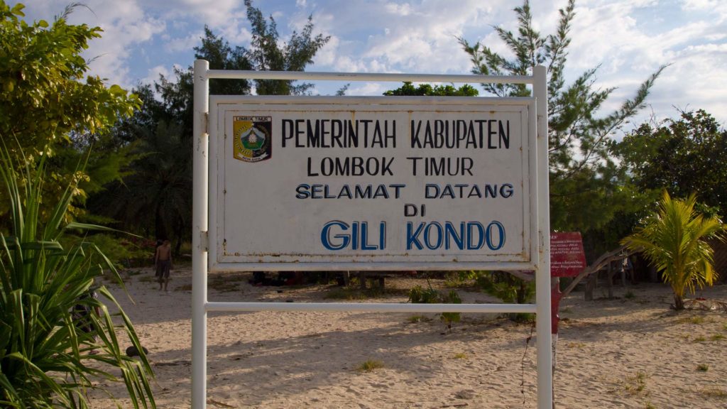 Gili Kondo sign, East Lombok