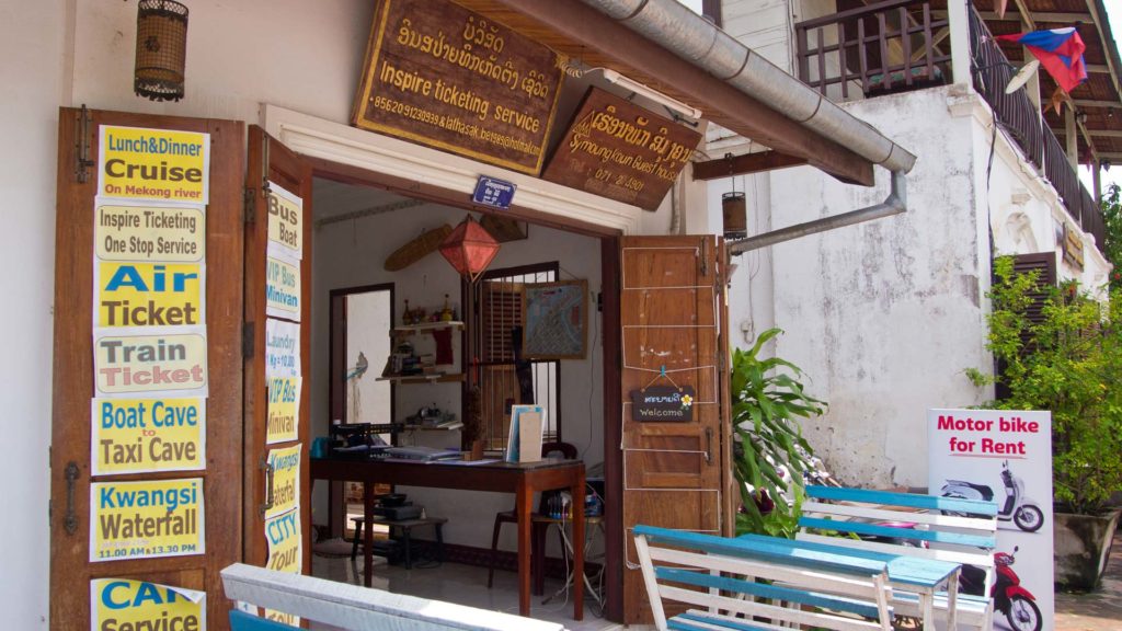 A travel agency in the old town of Luang Prabang