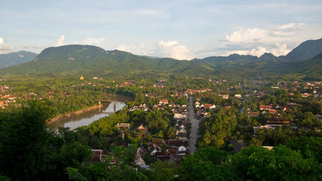 The view from the Mount Phou Si at Luang Prabang, Laos