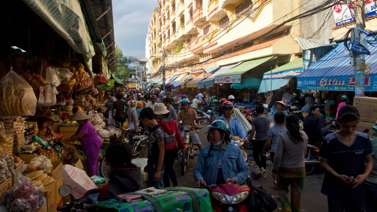 A side street of the Binh Tay Market, Ho Chi Minh City, Vietnam