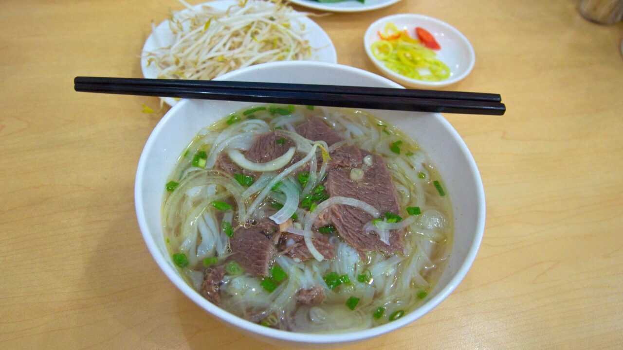 Pho Bo, Vietnamese noodle soup with beef