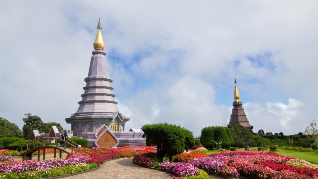 Die zwei königlichen Pagoden auf dem Doi Inthanon, Thailand