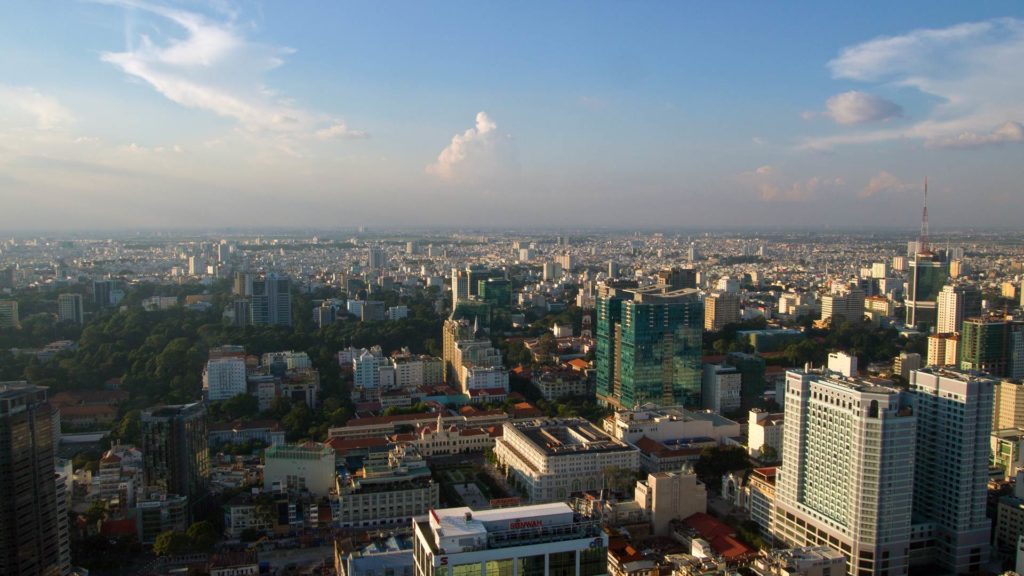 Die Aussicht vom Saigon Skydeck auf Ho Chi Minh City, Vietnam