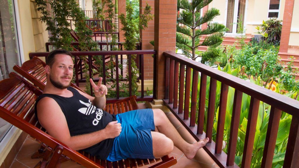 Tobi on his terrace in the Castaways Resort