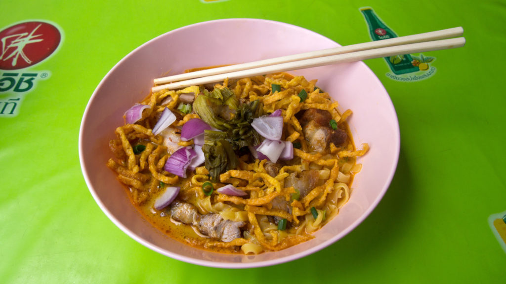 Khao Soi - coconut curry with rice noodles and pork
