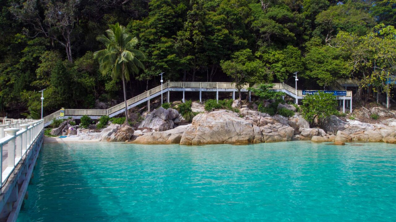 Small beach at the Perhentian Island Resort on Perhentian Besar