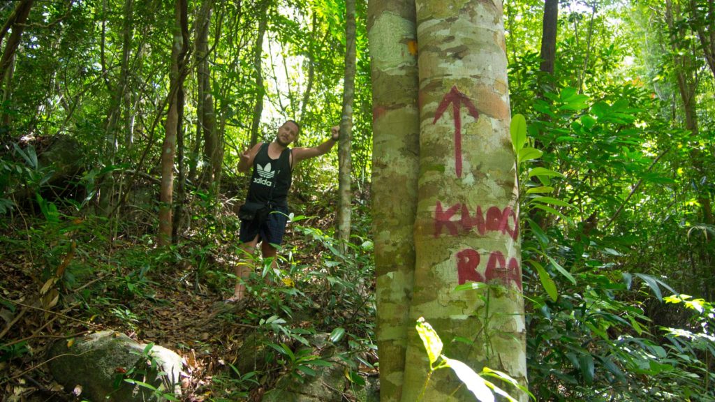 Tobi in the jungle on the trek to the summit of Khao Ra