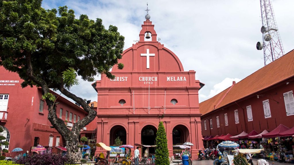 Die Christ Church am roten Platz von Melaka