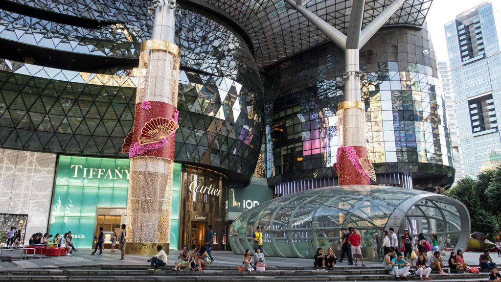 Shopping mall at the Orchard Road in Singapore