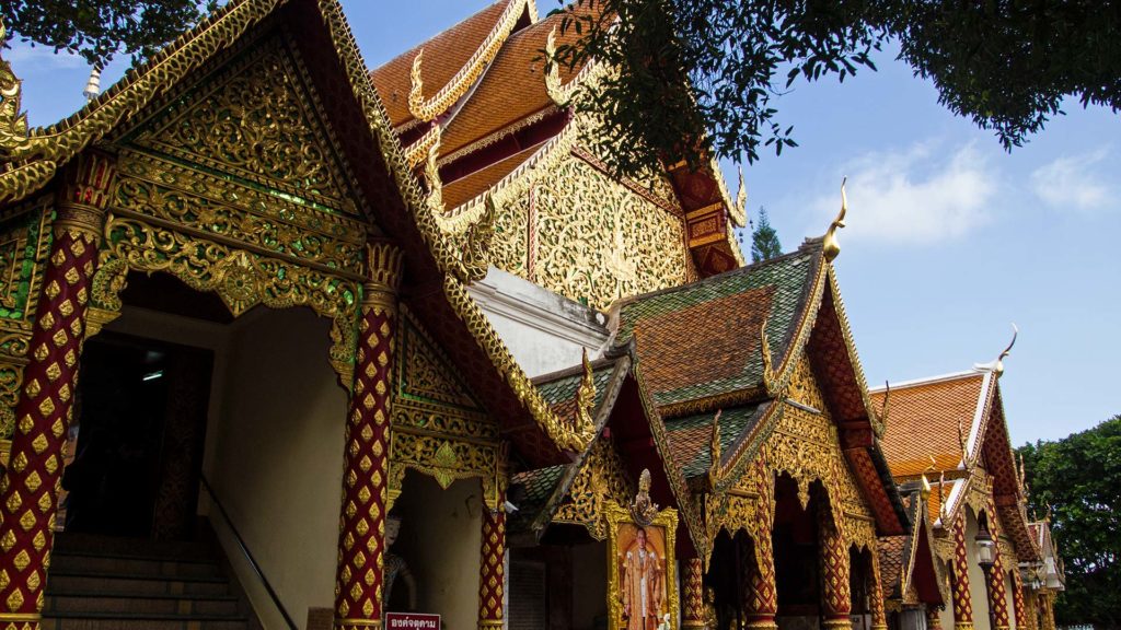 The entrance to the golden Chedi of the Wat Phra That Doi Suthep