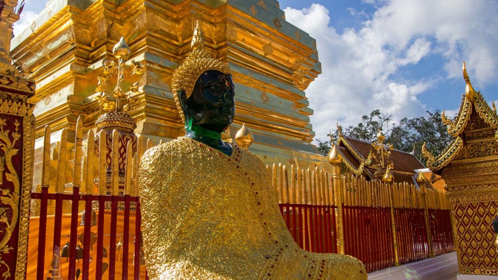 Emerald Buddha statue in the Wat Phra That Doi Suthep of Chiang Mai