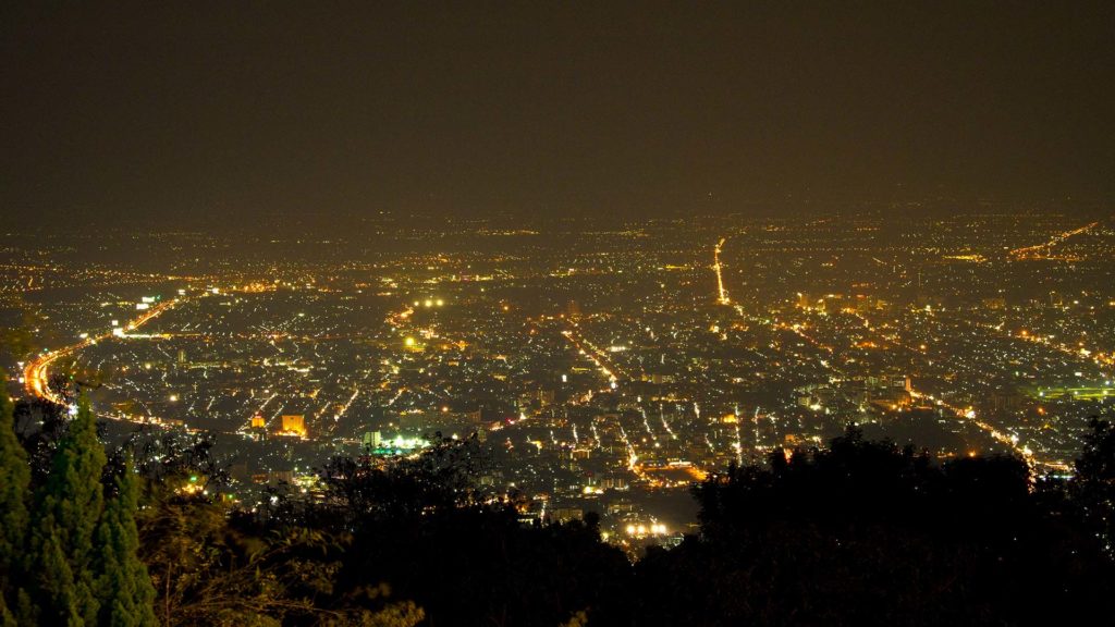 View from the Wat Phra That Doi Suthep at Chiang Mai by night