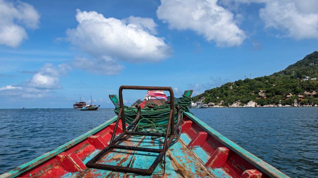 The ride with the longtail boat from Koh Tao to Koh Nang Yuan