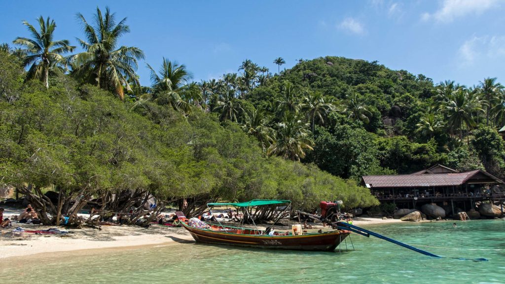 Longtail boat on Koh Taos Freedom Beach