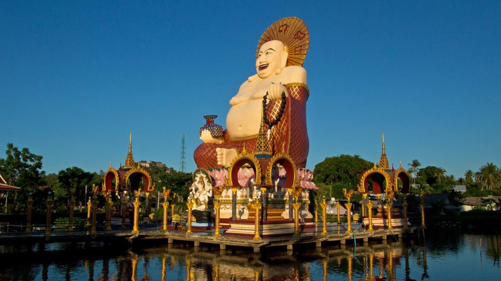 The fat Buddha in the Wat Plai Laem on Koh Samui