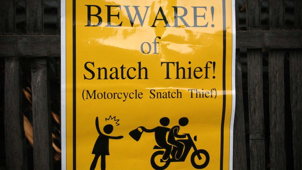 Snatch Thief Warnschild