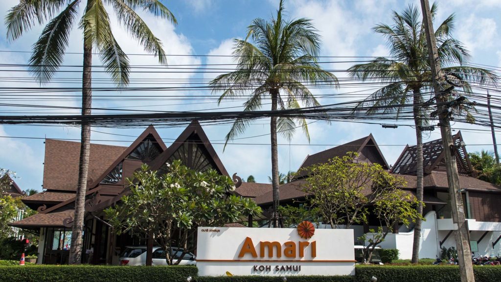 The entrance of the Amari Koh Samui on the Chaweng Beach Road