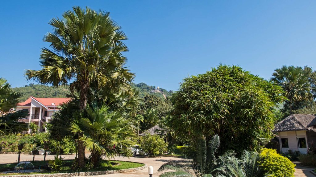 Aussicht vom Eternity Resort auf den goldenen Felsen