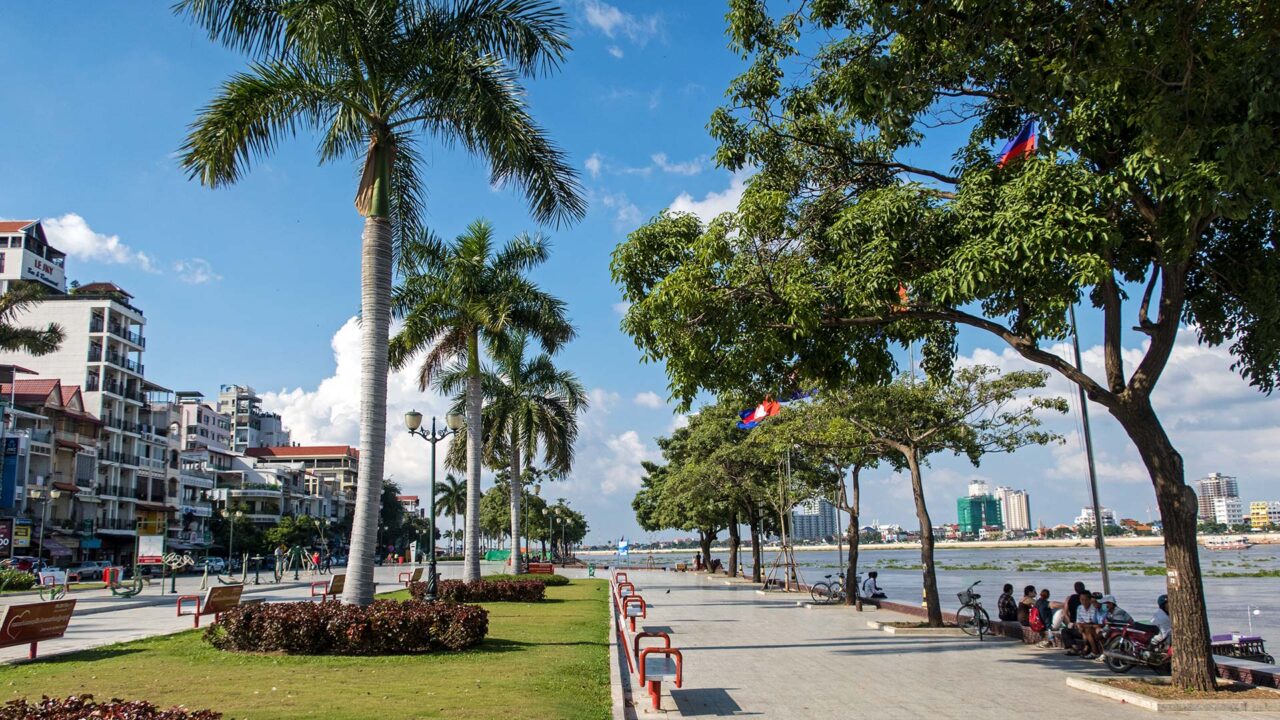 Sisowath Quay, the promenade of Phnom Penh