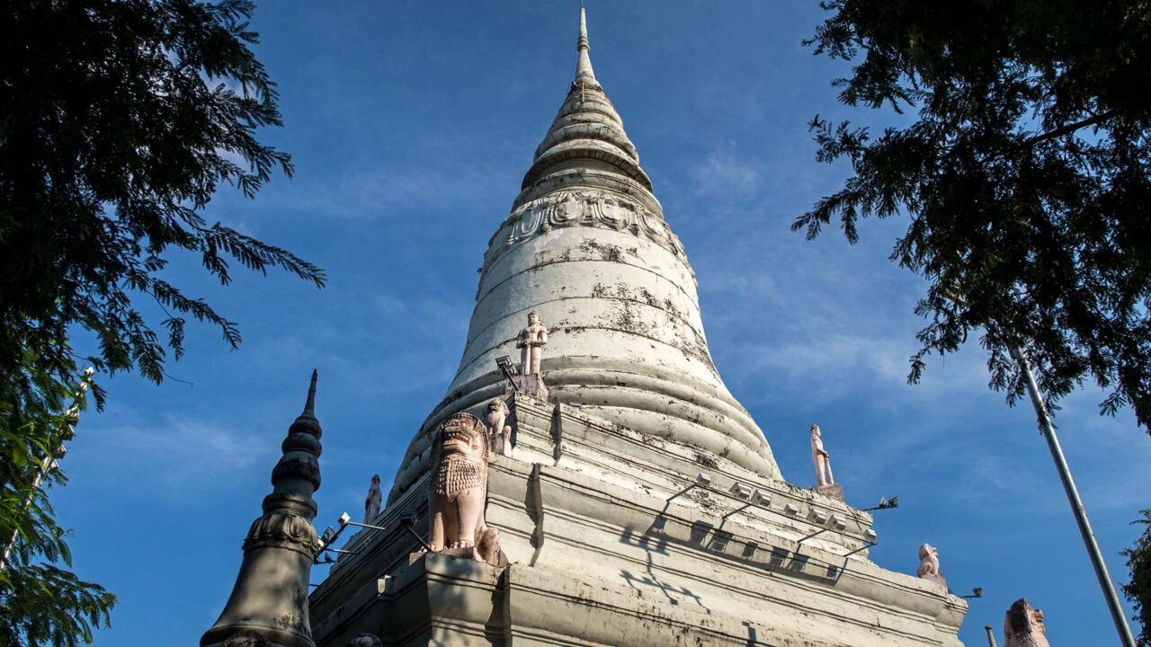 White Pagoda of Wat Phnom in Phnom Penh