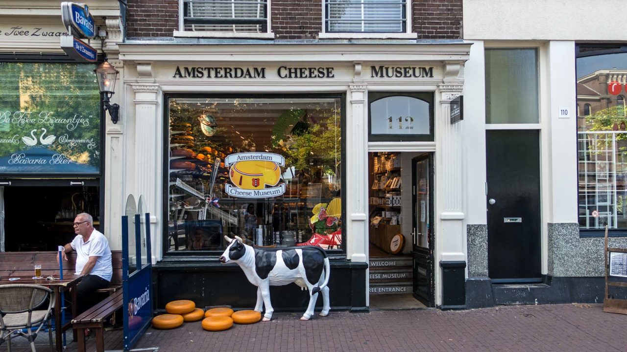The Amsterdam Cheese Museum with countless types of cheese