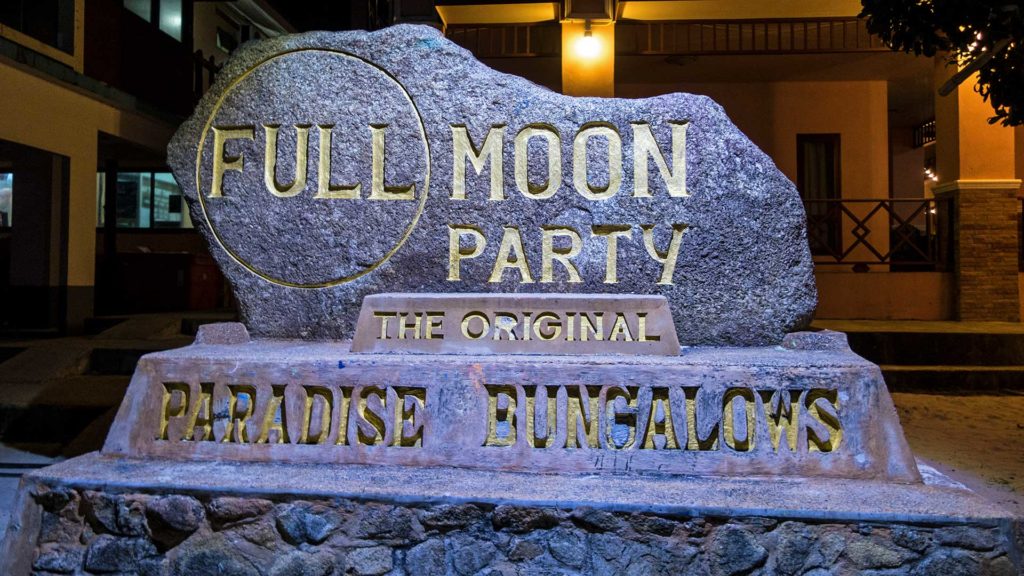 Paradise Bungalows, der Standort der original Full Moon Party auf Koh Phangan, Thailand