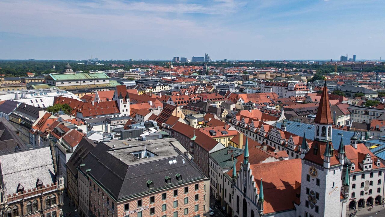 Aussicht auf München mit dem Englischen Garten