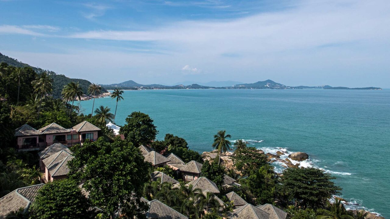 Ausblick vom Vikasa Life Cafe auf Chaweng, Koh Samui