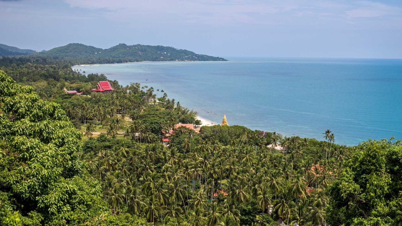 Ausblick vom Wat Khao Chedi, Wat Rattanakosin auf Koh Samui