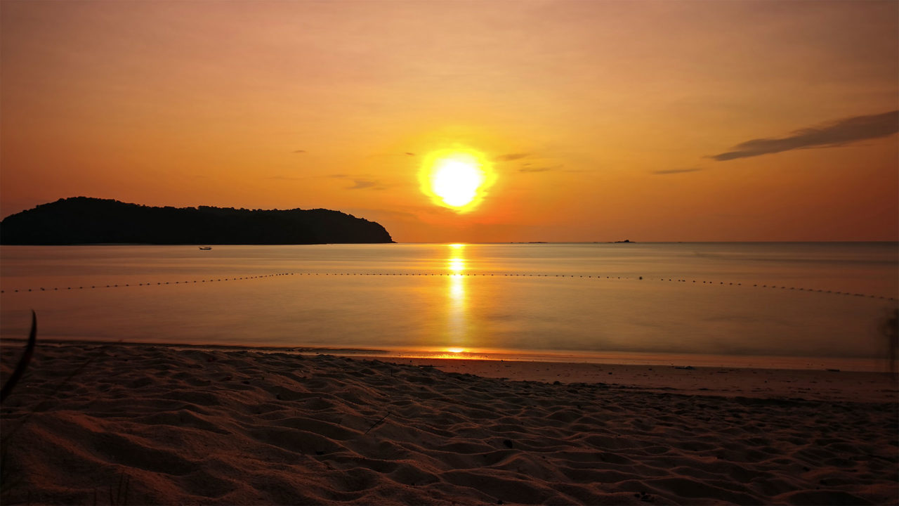 Sonnenuntergang am Tengah Beach