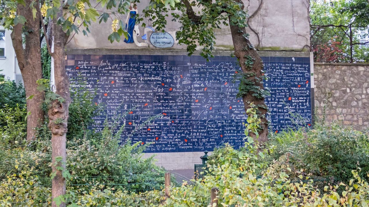 Le mur des je t'aime, the wall of love in Montmartre, Paris