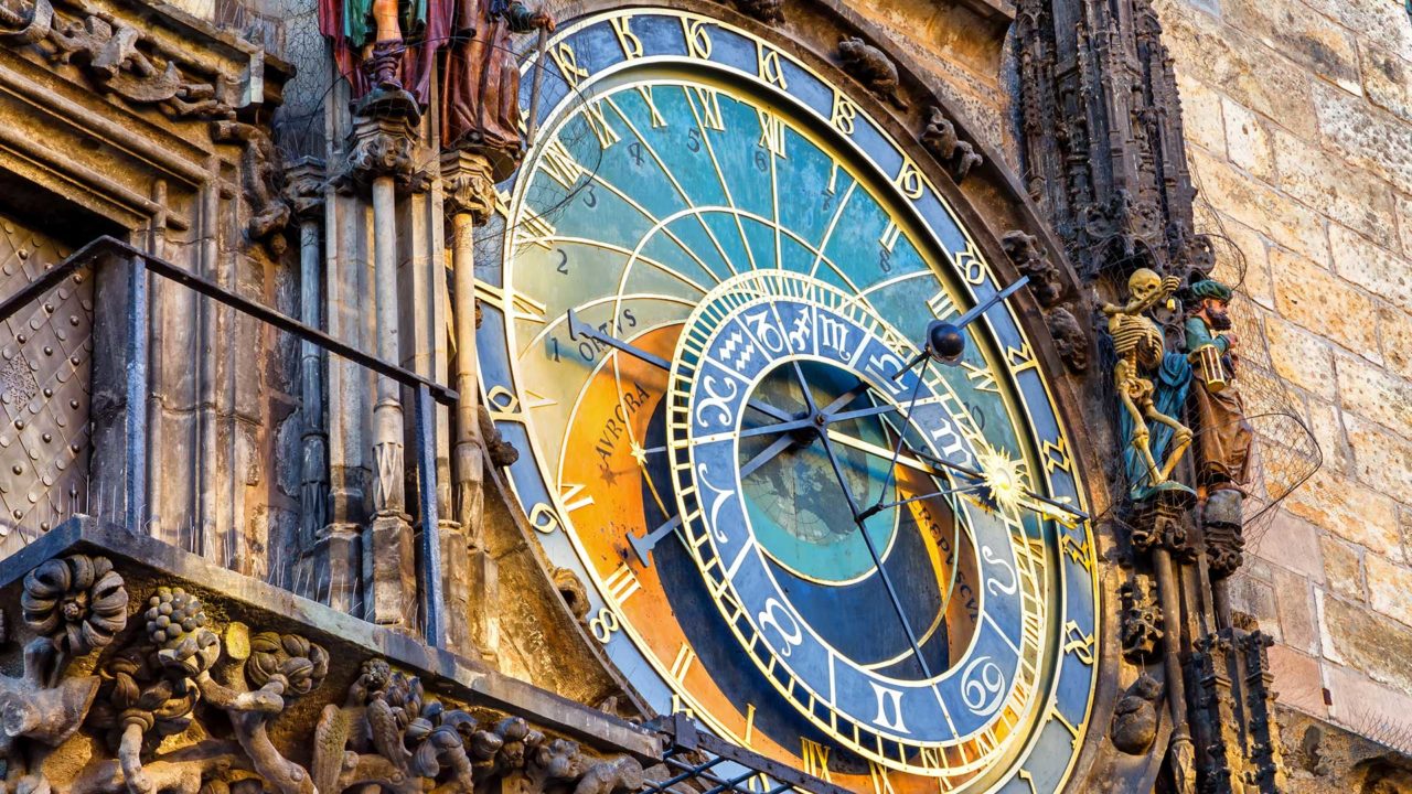 Die astronomische Uhr am Rathaus von Prag