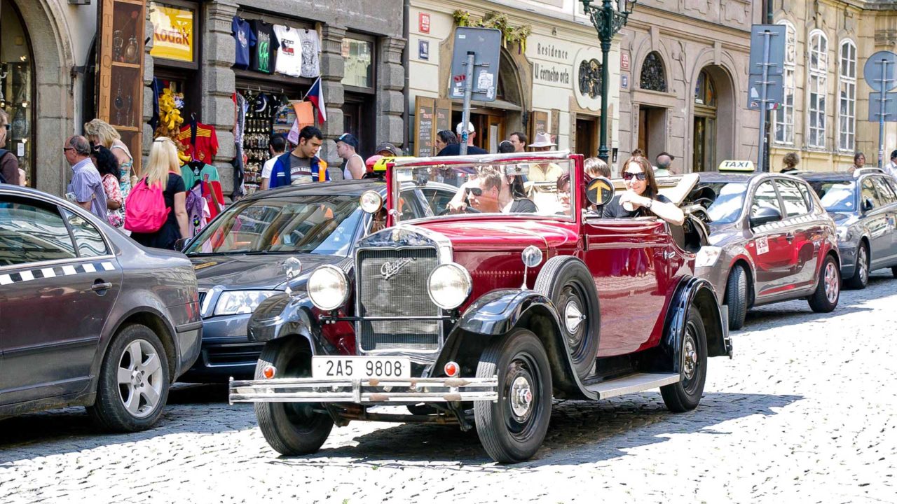 Vintage car in Prague