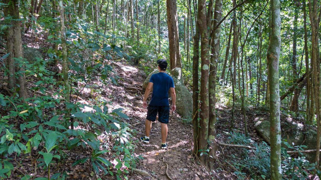 Marcel on the way through the jungle to the Bottle Beach Viewpoint on Koh Phangan