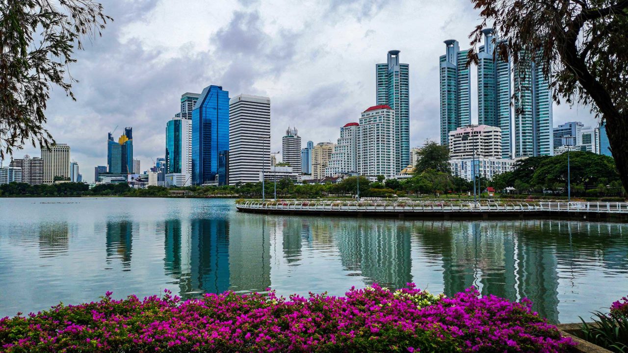 Benjakiti Park, Bangkok während der Regenzeit