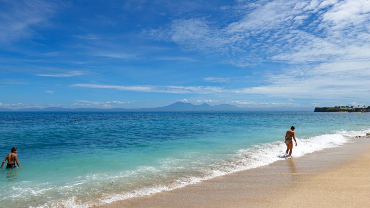 Bingin Beach with views of the northern part of Bali