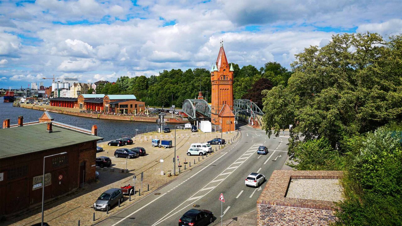 Aussicht von der Terrasse des Burgklosters in Lübeck