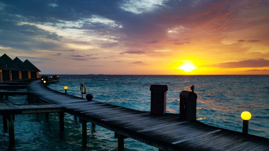 Fantastic sunset in the Maldives