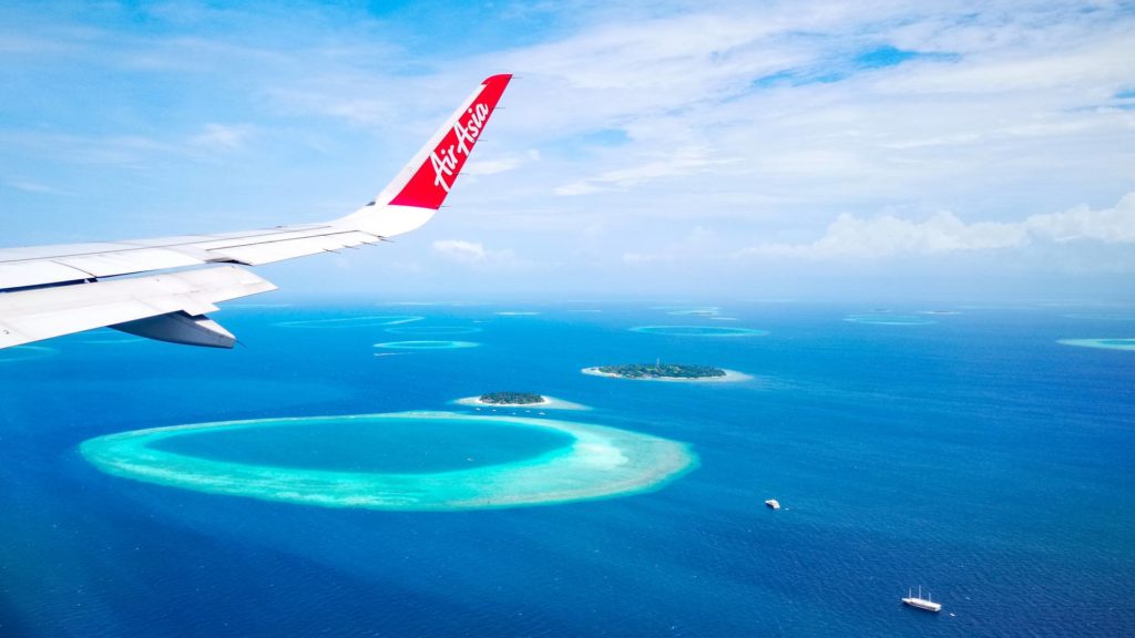 The Maldives from above (flight from Bangkok with AirAsia)